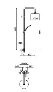 Душевая стойка Nobili Tea TE85330/60CR